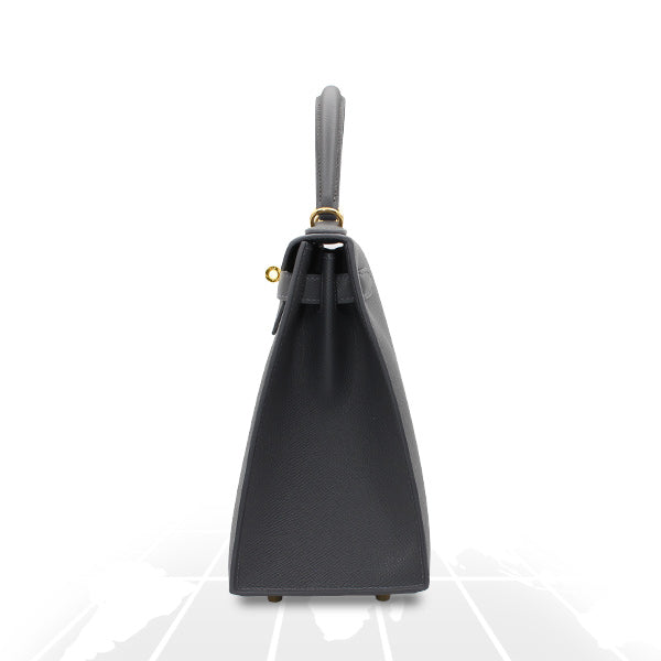 Hermes Kelly 28 Veau Epsom Ardoise Gold Hardware