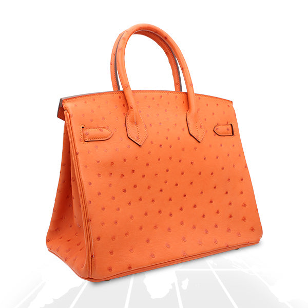 Hermes Birkin 30 Tangerine Autruche Ostrich Gold Hardware
