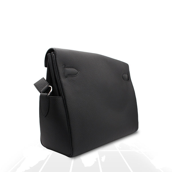 Hermes Kelly Messenger GM Black (89) Togo Palladium Hardware