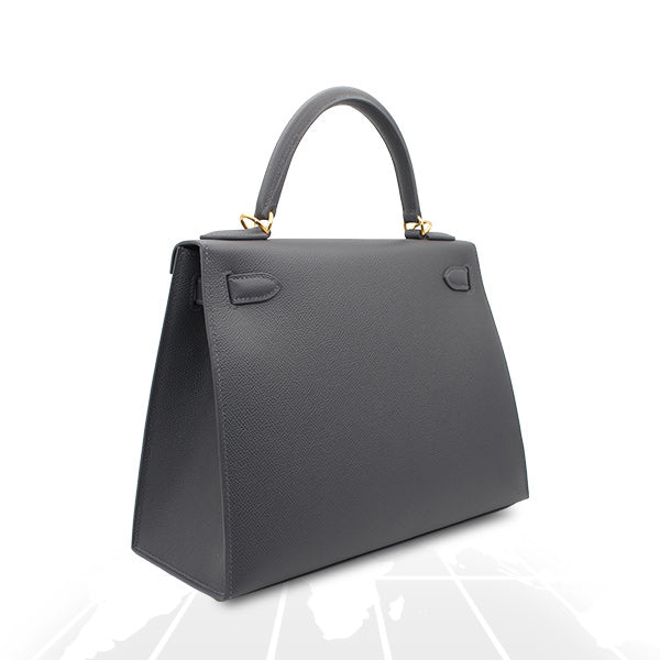Hermes Kelly 28 Veau Epsom Ardoise Gold Hardware