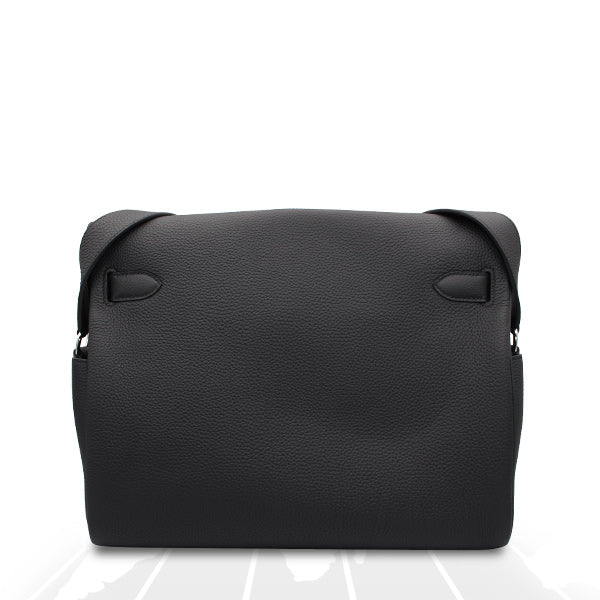 Hermes Kelly Messenger GM Black (89) Togo Palladium Hardware
