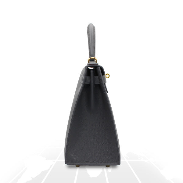 Hermes Kelly 28 Veau Epsom Ardoise Gold Hardware