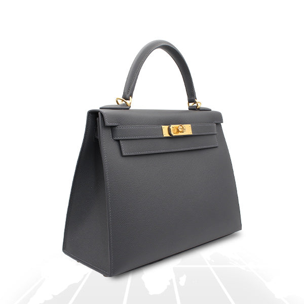 Hermes Kelly 28 Veau Epsom Ardoise Gold Hardware