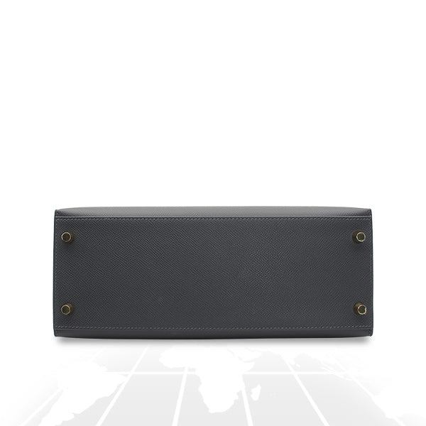 Hermes Kelly 28 Veau Epsom Ardoise Gold Hardware
